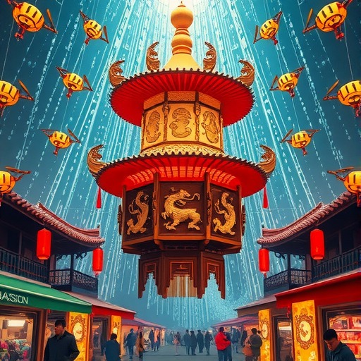 35米宽的花灯和1000台无人机，DNF手游点亮了大唐(图13)