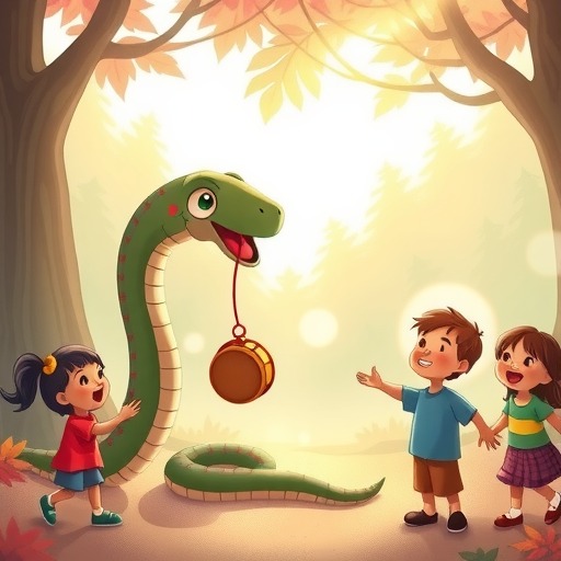 洛克王国：世界古钟蛇 | 会用尾巴上的拨浪鼓陪孩子们玩耍(图1)